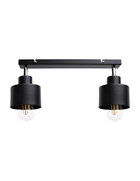 LISA oprawa ścienno-sufitowa, moc max. 2x60W, E27, czarna, listwa