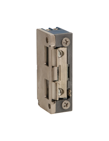 Elektrozaczep symetryczny z prowadnicą i blokadą, MINI, NISKOPRĄDOWY 280mA dla 12VDC