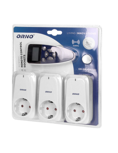 Zestaw gniazd bezprzewodowych sterowanych pilotem z funkcją timera 3+1