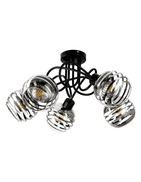 MILANO 5P E27, lampa wisząca, max. 5x60W, czarna