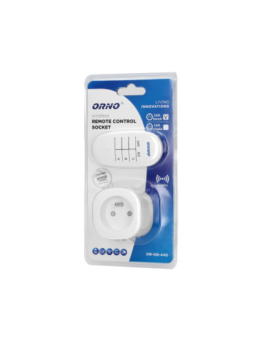 Bezprzewodowe gniazdo mini sterowane pilotem 1+1