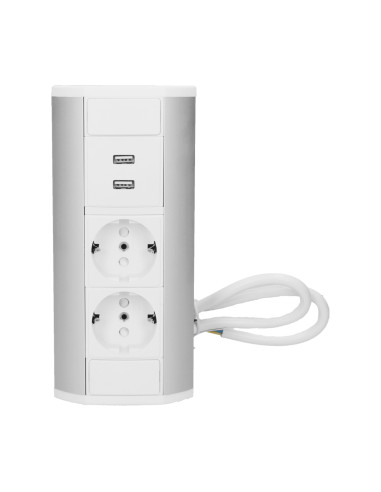 Gniazdo meblowe 2x2P+Z + USB, schuko,...