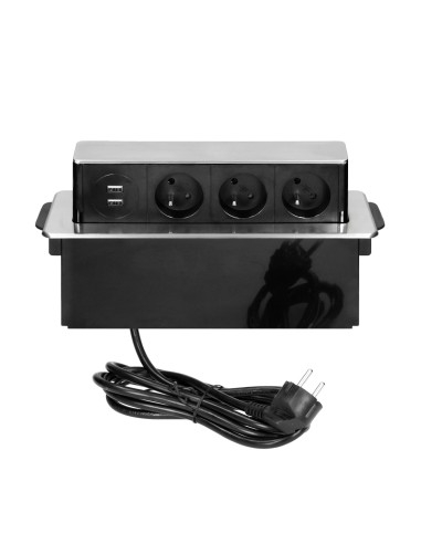  Gniazdo meblowe wysuwane z blatu z płaskim...