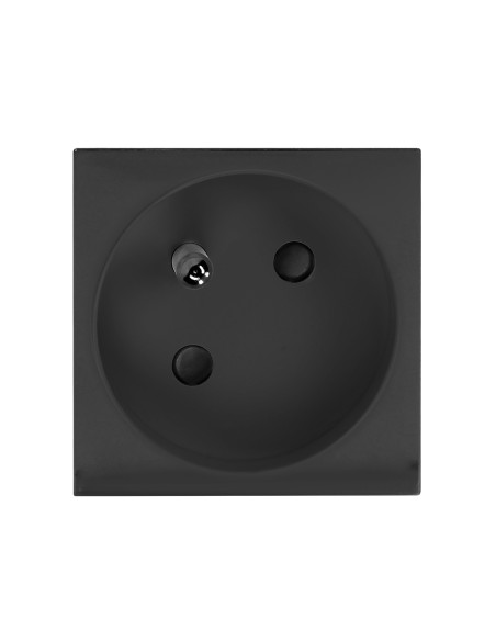 NOEN FR, gniazdo modułowe 45x45mm 1x2P+Z, typ E french, 16A 250V, czarne