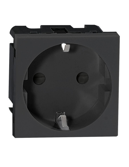 NOEN GS, gniazdo modułowe 45x45mm 1x2P+Z, typ F schuko, 16A 250V, czarne