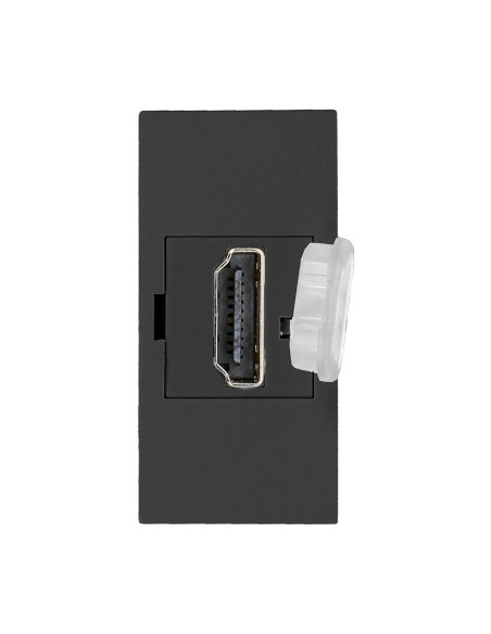 NOEN HDMI, gniazdo modułowe 22,5x45mm HDMI z zaślepką zabezpieczającą, czarne