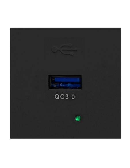 NOEN USBQ, port modułowy 45x45mm z ładowarką USB quick charge 3A/5V, 2A/9V, 1,5A/12V, czarny