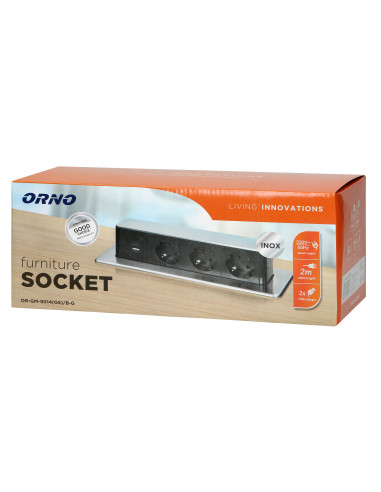  Gniazdo meblowe wysuwane z blatu z płaskim...