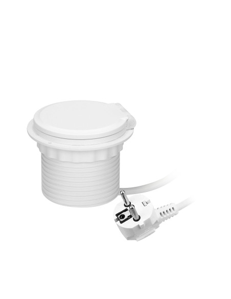  Gniazdo meblowe Ø8cm wpuszczane w blat z ładowarką indukcyjną, ładowarką USB z 2 gniazdami A i C, przelotką...