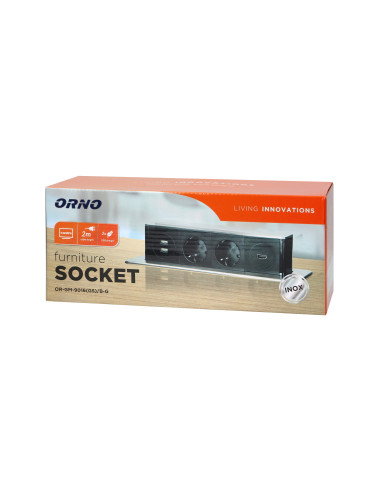  Gniazdo meblowe wysuwane z blatu z płaskim...