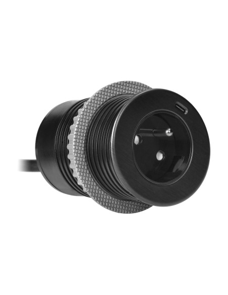 Gniazdo wpuszczane w blat 2P+Z z systemem EasyEject, USB 3.0, 1,5m + przejściówka do USB