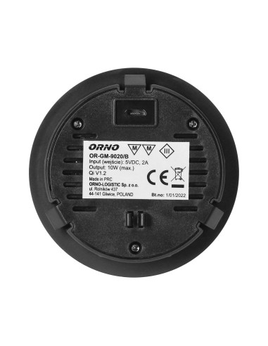 Bezprzewodowa ładowarka indukcyjna, czarna