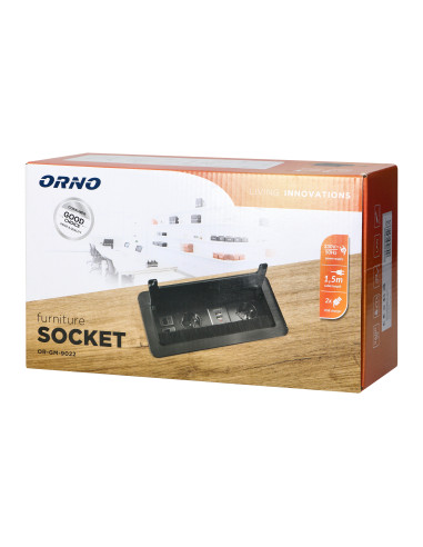  Gniazdo meblowe wpuszczane w blat z płaskim...