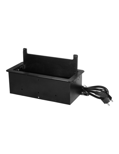  Gniazdo meblowe wpuszczane w blat z płaskim frezowanym rantem, szczotką przeciwkurzową, ładowarką USB i przewodem...