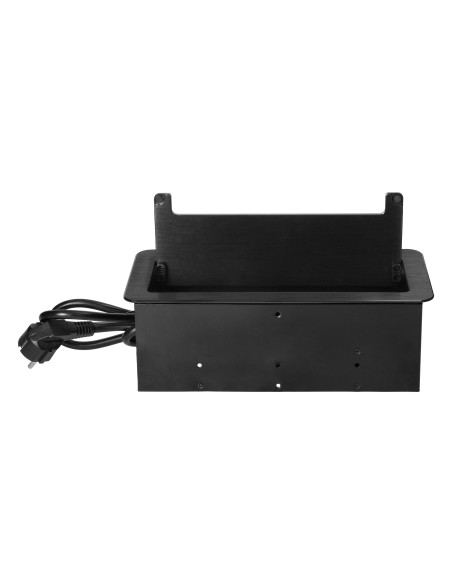  Gniazdo meblowe wpuszczane w blat z płaskim frezowanym rantem, szczotką przeciwkurzową i przewodem 1,5m, 3x2P+Z,...