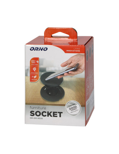  Gniazdo meblowe Ø6cm z rotacyjną pokrywą,...