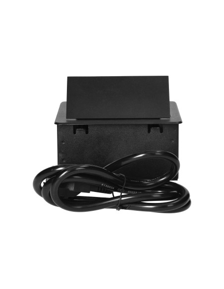  Wpuszczane gniazdo meblowe z ładowarką USB i przewodem 1,5m,  1x2P+Z, 2xUSB (typ A, 2,1A), płaski rant frezowany,...