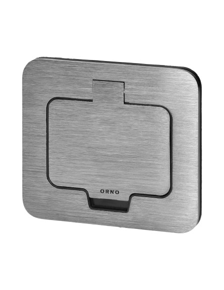 Hermetyczne gniazdo elektryczne kwadratowe, IP55, szczotkowane aluminium