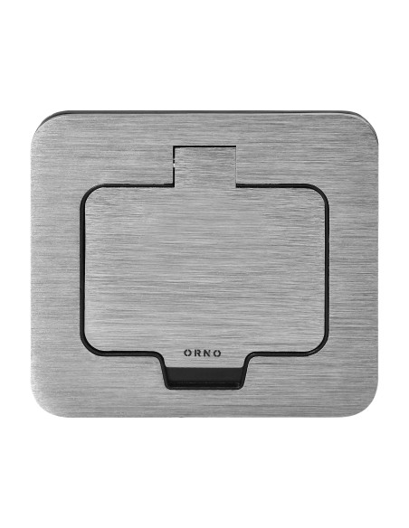 Hermetyczne gniazdo elektryczne kwadratowe, IP55, szczotkowane aluminium