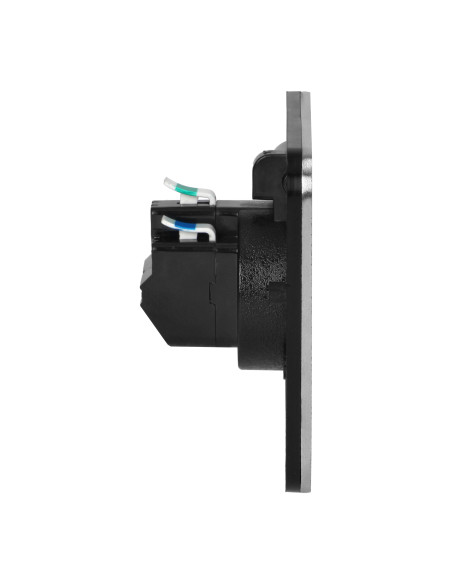 Hermetyczne gniazdo elektryczne kwadratowe, IP55, szczotkowane aluminium