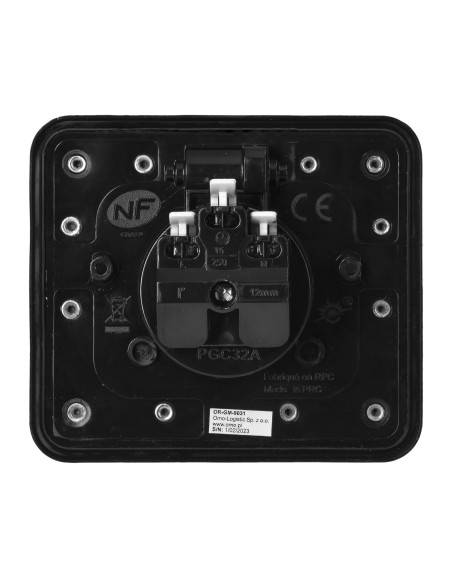 Hermetyczne gniazdo elektryczne kwadratowe, IP55, szczotkowane aluminium