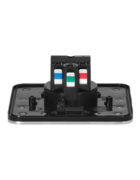 Hermetyczne gniazdo elektryczne kwadratowe, IP55, szczotkowane aluminium