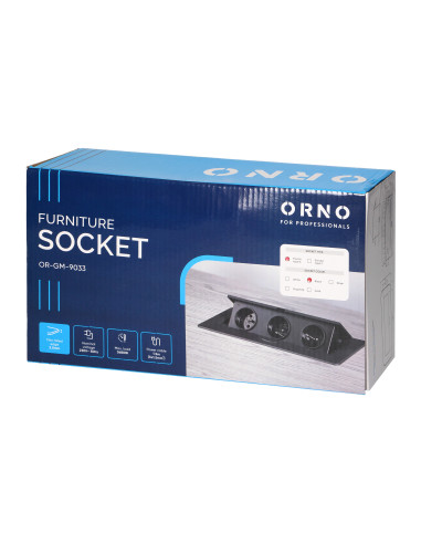 Gniazdo meblowe wpuszczane w blat z płaskim...