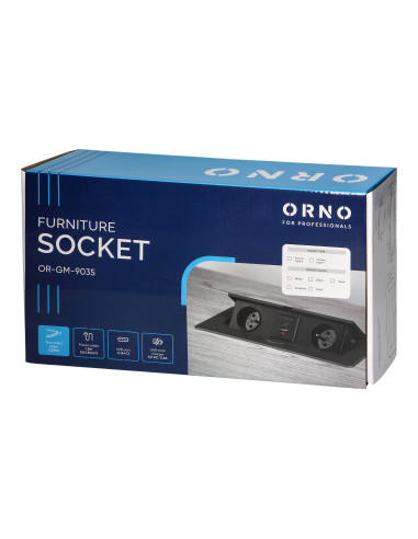  Gniazda meblowe wpuszczane w blat z płaskim...