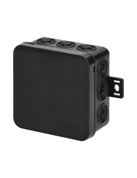 Puszka n/t CLICK, IP54, 12 przepustów, 75x75x41mm, czarna, 66 szt.