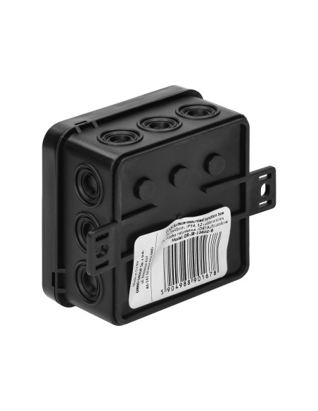 Puszka n/t CLICK, IP54, 12 przepustów, 75x75x41mm, czarna, 66 szt.