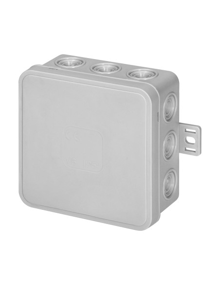 Puszka n/t CLICK, IP54, 12 przepustów, 85x85x41mm, szara
