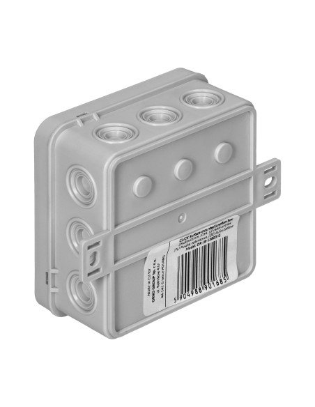 Puszka n/t CLICK, IP54, 12 przepustów, 85x85x41mm, szara