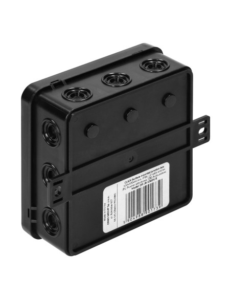 Puszka n/t CLICK, IP54, 12 przepustów, 100x100x41mm, czarna