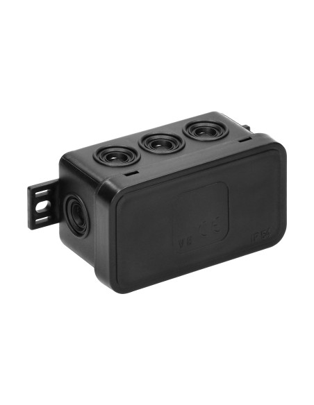 Puszka n/t CLICK, IP54, 8 przepustów, 80x45x41mm, czarna