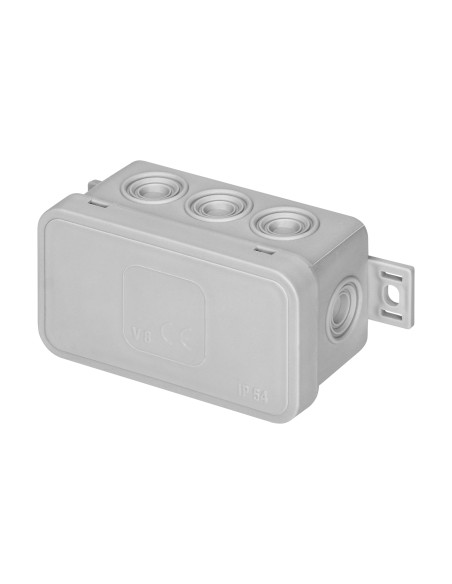 Puszka n/t CLICK, IP54, 8 przepustów, 80x45x41mm, szara