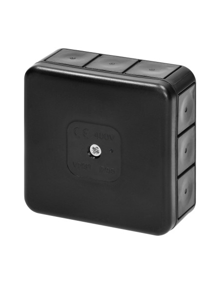 Puszka n/t PRO, IP55, 400V, 12 przepustów, 85x85x37mm, czarna