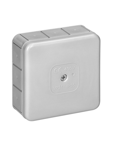 Puszka n/t PRO, IP55, 400V, 12 przepustów, 85x85x37mm, szara