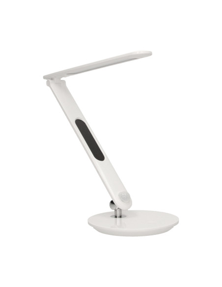 CRYSTAL LED 6,5W, Lampka biurkowa z budzikiem, czujnikiem ruchu i ładowarką USB, 500lm, 4000K, biała