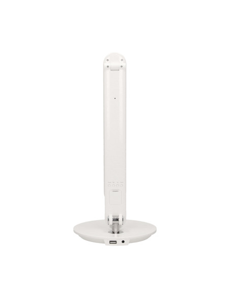 CRYSTAL LED 6,5W, Lampka biurkowa z budzikiem, czujnikiem ruchu i ładowarką USB, 500lm, 4000K, biała