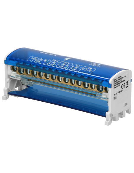 Blok rozdzielczy 2-rzędowy, 15 przewodów