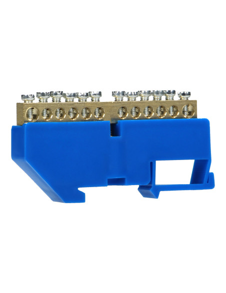Listwa zaciskowa N, na szynę TH35, 12 przewodów, niebieska