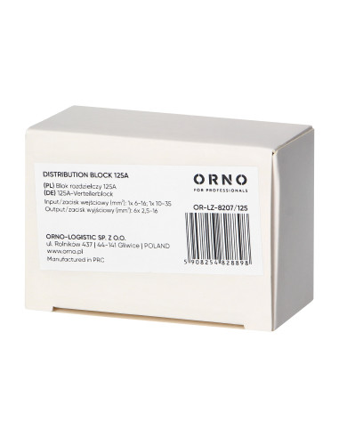 Blok rozdzielczy 125A, zaciski wejściowe 1x16 i...