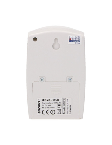 Czujnik ruchu z sygnalizacją bezprzewodową, IP44, 120m, learning system, bateryjny