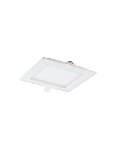 AKMAN LED 9W, oprawa downlight, podtynkowa, kwadratowa, 480lm, 3000K, biała, wbudowany zasilacz LED