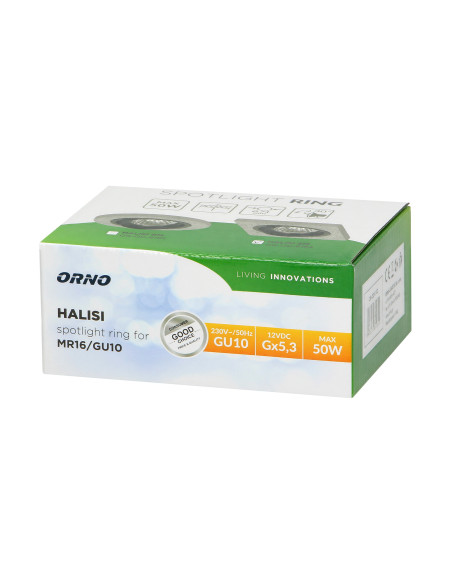 HALISI SM ramka dekoracyjna oprawy punktowej, MR16/GU10 max 50W, kwadrat, ruchoma, czarna