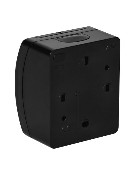 Gniazdo pojedyncze 2P+Z Schuko AQUATIC, IP44, czarne