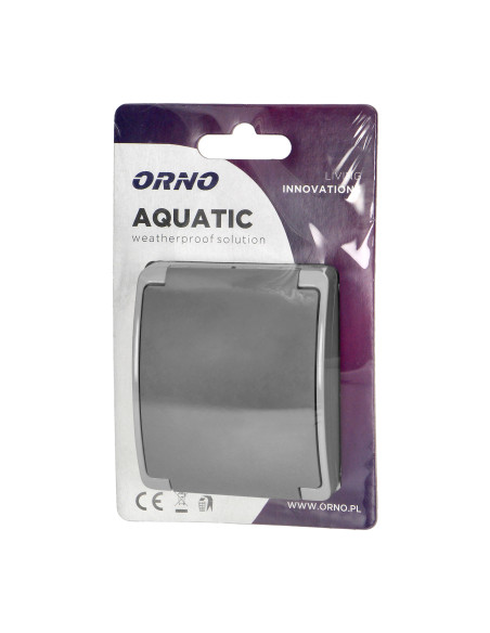Gniazdo pojedyncze 2P+Z Schuko AQUATIC, IP44, szaro-grafitowe