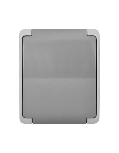 Gniazdo pojedyncze 2P+Z Schuko AQUATIC, IP44, szaro-grafitowe