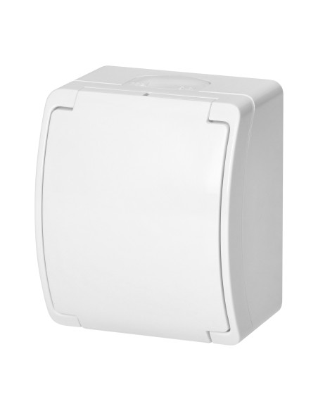 Gniazdo pojedyncze 2P+Z Schuko AQUATIC, IP44, białe