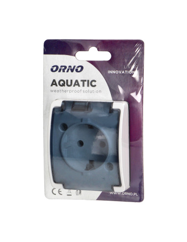 Gniazdo pojedyncze 2P+Z Schuko AQUATIC, IP44,...